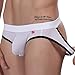 YiZYiF Men's Backless Bikini Jockstrap Briefs Underwear White Small