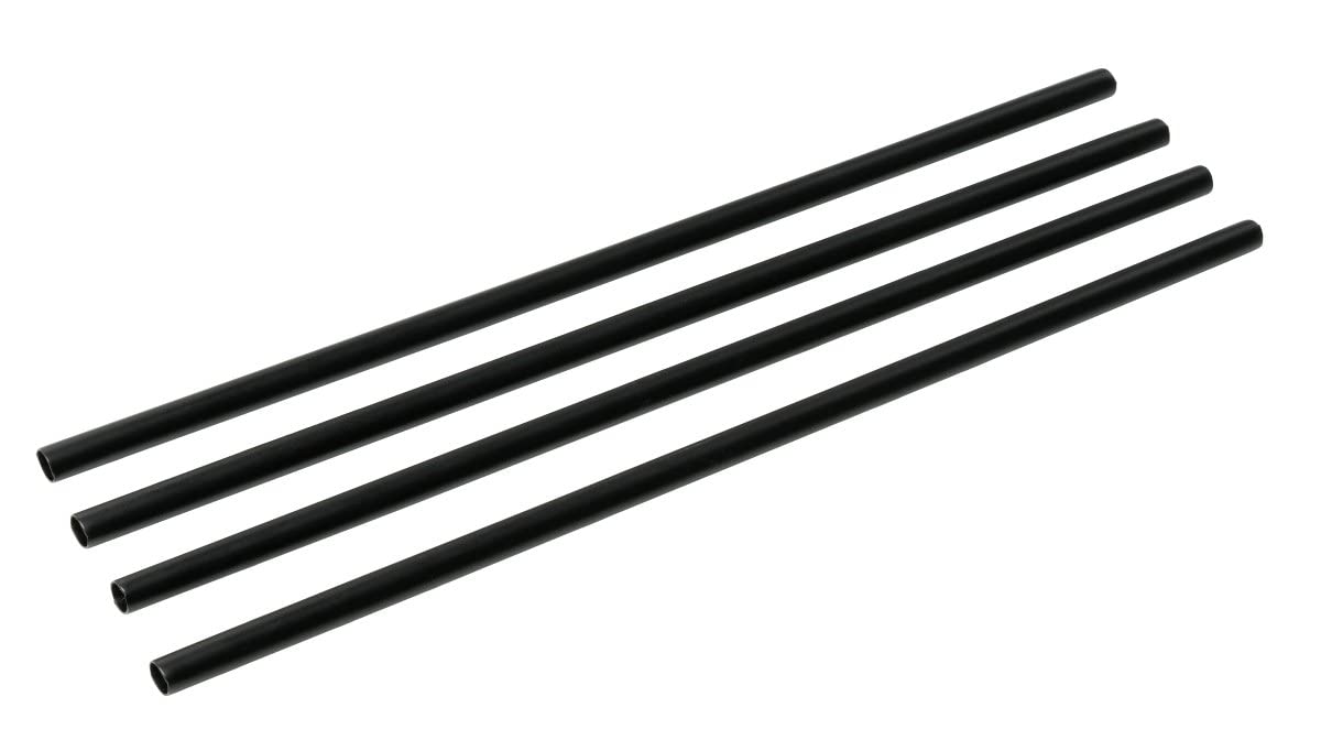 FMprofessional Plastic Drinking Straws, Diameter 6 x 230 mm, Reusable Plastic Straws, Sustainable Drinking Tubes, Practical Drink Straws (Colour: Black), Quantity: 50 Pieces