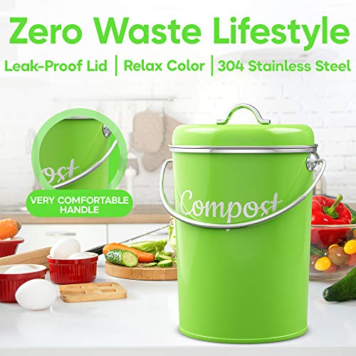 Kitchen Compost Bin Container Indoor Countertop Composter Sealed with
