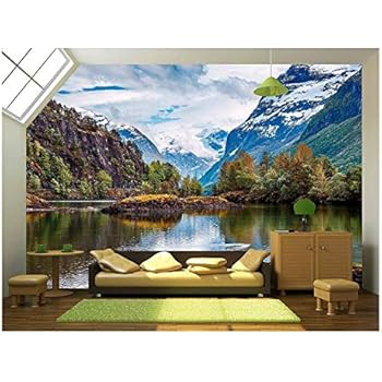 wall26 - Beautiful Nature Norway Natural Landscape. - Removable Wall Mural | Self-Adhesive Large Wallpaper - 66x96 inches
