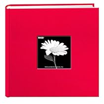 Fabric Frame Cover Photo Album 200 Pockets Hold 4x6 Photos, Apple Red