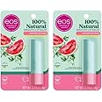 eos 100% Natural Lip Balm- Watermelon Frosé, Dermatologist Recommended for Sensitive Skin, All-Day Moisture Lip Care, 0.14 oz (Pack of 2)