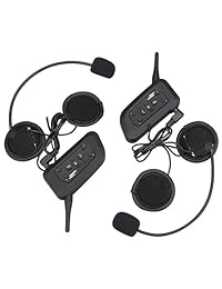 Casco Inalámbrico intercomunicador Bluetooth auriculares de alta potencia 6 conductores 1,312.3 yard impermeable Interphone paquete de 2