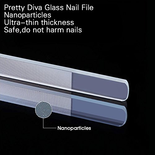 PrettyDiva Glass Nail Shiner - Nano Glass Nail Files Crystal Nail Buffer Shine Polisher for Natural Fingernails Toenails -1pc