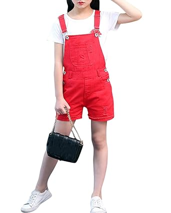ZiXing Latzhose Kinder Mädchen Kurze Hosen Shorts Bermuda Sommerhose Overall Einteiler Jumpsuit