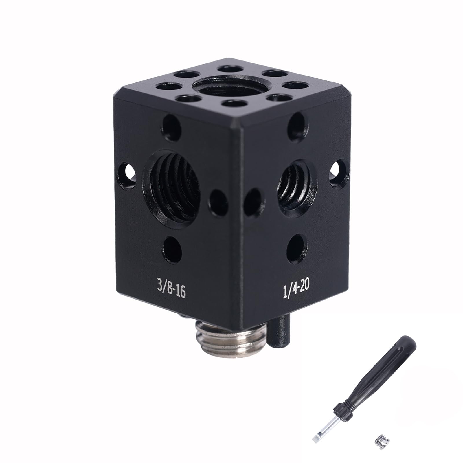 NICEYRIG Camera Accessory Mount Expansion for ARRI Locating Hole, 5-in-1 DSLR Cage Converter Adapter for Ballhead Magic Arm, Friction Arm, Cold Shoe Adapter, 15mm Rod Clamp - 565