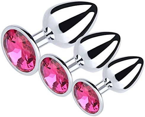 YingWL 3PCS Stainless Steel Pl-ugs with Round Shaped Jeweled Design Plug Anale Sexy Stimulation Toys for Adult