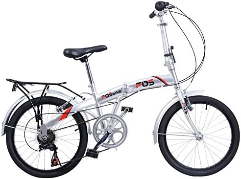 Folding Bike 6 Speed Bicycle Storage Silver School Sports Shimano Cycling Child Seats &amp; Cargo Trailers
