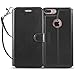 TUCCH iPhone 7 Plus Wallet Case, Magnetic PU Leather Phone Folio Case with [Credit Card Slot] Flip Stand [Wrist Strap], Carry-All Book Flip Cover Compatible with iPhone 7 Plus 5.5 Inch, Black