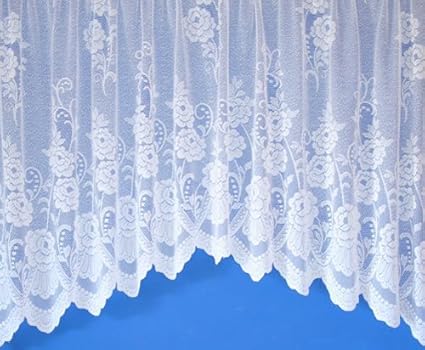Sally Jardiniere Net Curtain In White 150 Inches Wide 40 Inch