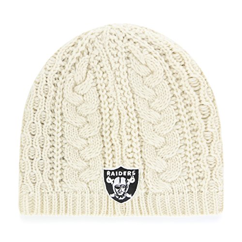 NFL Oakland Raiders Women's Waco OTS Beanie Knit Cap, Natural, Women's