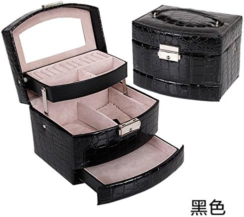 MHSTYJT 3 Layers Ring Necklace Jewelry Case Lady Gift Display Box