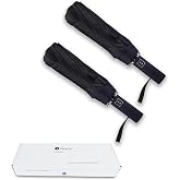 Bluinzi 2 Pack 46 Inch Umbrellas, Double 10-rib, for Rain, Compact Travel | Better Value: 2 Pack 46 Inch Umbrellas with Double 10-rib, Travel Size, Simple and Durable, Small Portable Auto Windproof