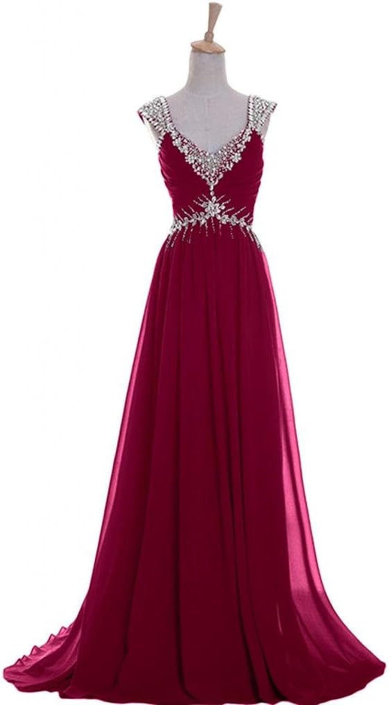 Emma Y Luxury V-Neck Prom Gowns Party Dresses Chiffon Long 2014