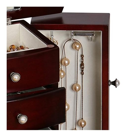 Mele & Co. Bette Wooden Jewelry Box (Mahogany Finish) - Image 7