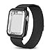 AdMaster Compatible for Apple Watch Band 42mm, Stainless Steel Mesh Milanese Sport Wristband Loop with Apple Watch Screen Protector Compatible for iWatch Series 1/2/3 Black