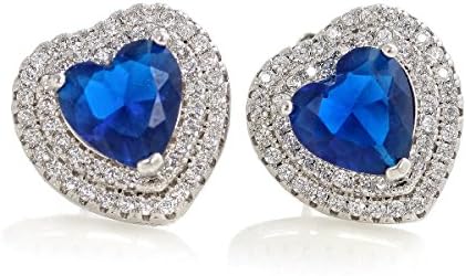 Topbodyjewelry 18k White Gold Plated Double Wrapping Cubic Zirconia Earrings (As Picture Show, Blue Love)