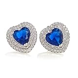 Topbodyjewelry Women's Cubic Zirconia Stud Earrings 18k White Gold Plated Double Wrapping