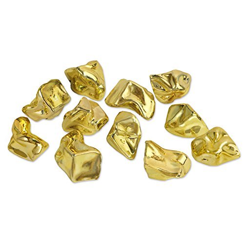 Beistle 52168 Plastic Nuggets, 1.06 oz, Gold (2-Pack)