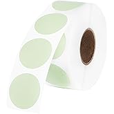 Perco Green 1-Inch Perforated Circle Dot Thermal Sticker Labels — 735 Stickers/Roll, Direct Thermal Printer Compatible—with Permanent Adhesive for Color Coding, Garage Sales, Crafts—Made in USA