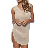 MicaCool Womens Sexy Beige Sleeveless Beach Bikini Swimwear Cover-up