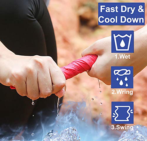 VenusCare Cooling Handkerchief, Cooling Towel Small Instant Relief with Breathable Case and Portable Carabiner for Cool Down, Sweat, Sports, Travel, Riding, Fitness, Gift (Deep Blue) - Thumbnail 4