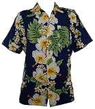 Hawaiian Shirt Mens Hibiscus Floral Printed Beach Camp Party Blue