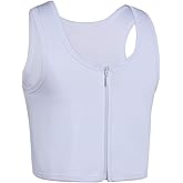 JARAZIN Zipper Chest Binder for Women Transgender FTM Half Elastic Band Bra Tank Top