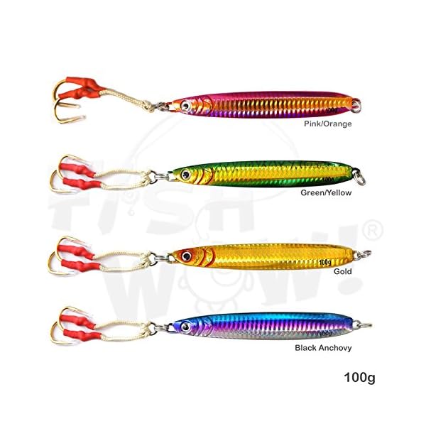 Fish-WOW-4pcs-100g-Fish-Metal-Butterfly-35oz-Knife-Jig-with-two-Assist-Hooks-4-colors