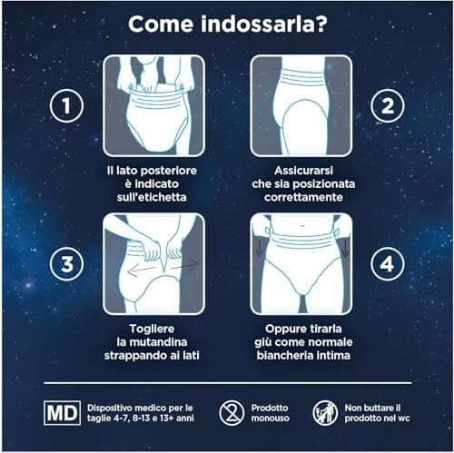 Drynites Pannolini, Taglia L (30-48 Kg), Mutandine assorbenti bambina, 8-13 anni, 52 Pz