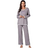 LYANER Women's Long SleeveLadies Soft Pjs Lounge Set Sleepwear Pajama Set
