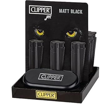 Sale! Clipper Jet Flamme Metall Schwarz Sturm Feuerzeug Edel in Geschenkbox
