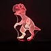 Night Lights for Kids Dinosaur 3D Night Light Lamp Wiscky 7 LED Colors Changing Touch Table Desk Lamps Decorative Lighting Pretty Cool Toys Gifts Birthday Holiday Xmas for Baby Nursery Toddler Friends
