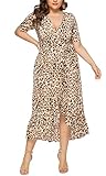 Eternatastic Women's Lace Mesh Leopard Nightgown Long Skirt Full Slips