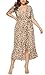 Eternatastic Womens Leopard Printed Wrap Dress Plus Size Short Sleeve Dresses