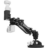 MOVMAX Action Camera Car Mount for DJI Osmo Action4/5Pro/6/Insta360 Ace Pro2/Gopro Hero11/12/13/AKASO/Xtra Muse,Blade Arm Nano Camera Suction Cup Mount with Shock Absorber Arm(Black)