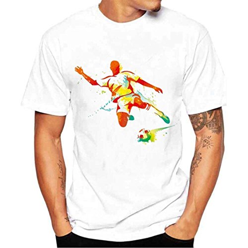 TIFENNY Men Summer Short Sleeve T Shirt Fashion Plus Size Russian World Cup Soccer Printing Tops