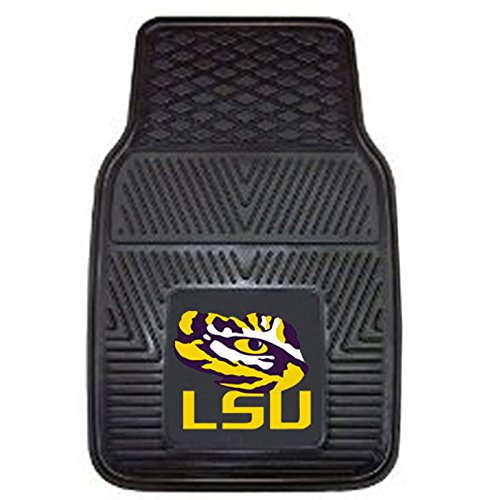 Louisiana State University Fighting Tigers LSU College Team Sports Logo Vehicle Auto Truck SUV Car Vinyl Front and Rear Floor Mats - 4PC SET