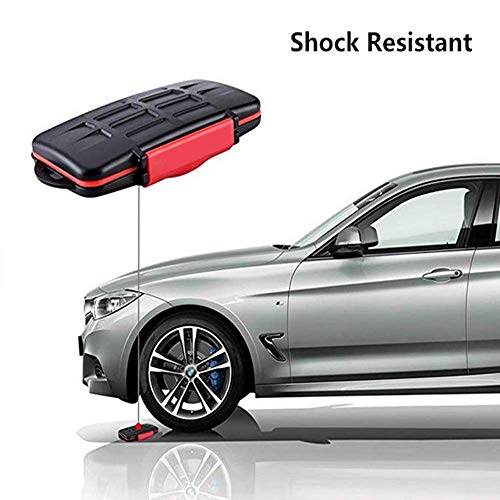 UPZHIJI SD Card Holder,Professional Water-Resistant Anti-Shock Holder Storage SD SDHC SDXC TF Memory Card Case Protector Cover with Carabiner for 12SD Cards & 12 Micro SD Cards