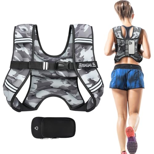 BAGAIL Gewichtsweste für Krafttraining, Brustgröße Verstellbar, Praktische Tasche, mit Eisensand Gefüllte, Ideal für Fitnessstudio-Workouts, Yoga-Trai