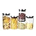 triangle Glass Storage Jars with Airtight Lids, Borosilicate Glass Set of 5, Food Storage Containers with Stainless Steel Lid