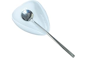 PFCTRJR Coffee Spoon Rest and Spoon, Ceramic Coffee Spoon Holder, Small Spoon Rest for Coffee Stirrers, Teaspoon, Bar Spoon, Coffee Bar Accessories, Coffee Station Décor (Modern+Neutral Packing)