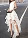 Clothink Women White Floral Print Gauze Panel Multi Layer Sleeveless Dress