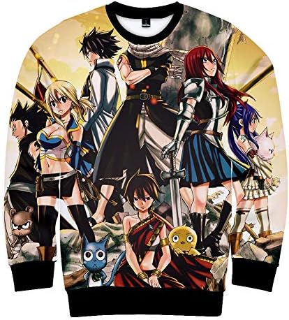 Fashco Cartoon Anime Fairy Tail Digital Print top 3D Round Neck Sweater