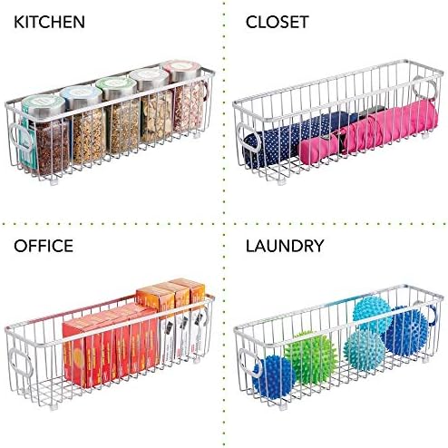 Amazon Com Mdesign Metal Bathroom Storage Organizer Basket Bin