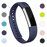 iGK Replacement Bands Compatible for Fitbit Alta and Fitbit Alta HR, Newest Adjustable Sport Strap Smartwatch Fitness Wristbands with Metal Clasp Navy Small