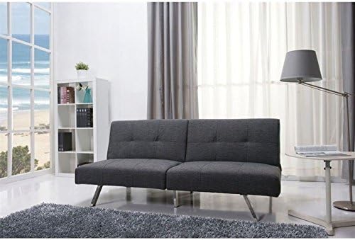 Gold Sparrow Victorville Foldable Futon Sofa Bed, Gray
