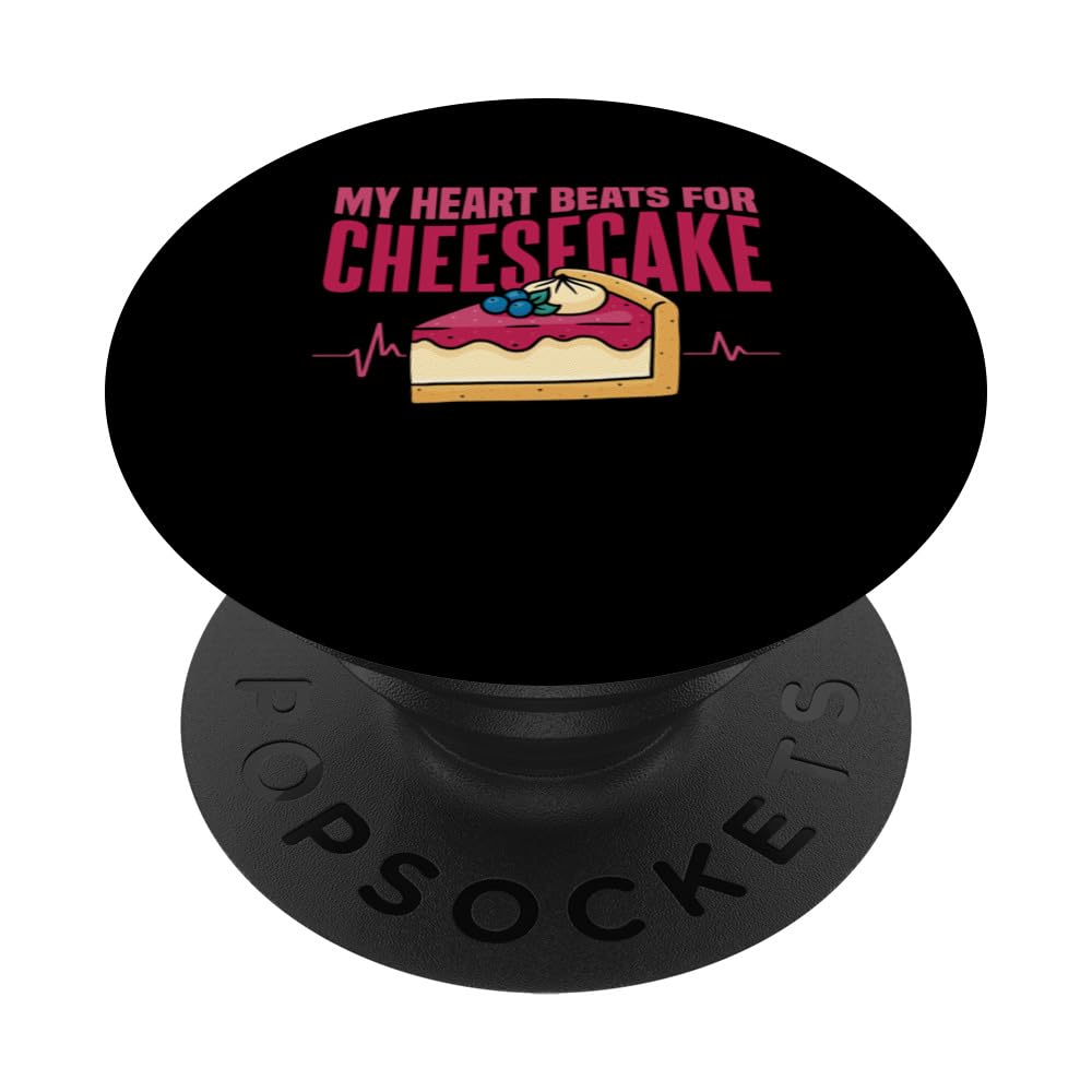 Cheesecake My Heart Beats For Cheesecake PopSockets Swappable PopGrip