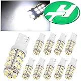 YINTATECH 10X T10 Wedge 30-SMD LED Xenon White Light bulbs W5W 2825 158 192 168 194 921