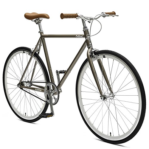 Critical Cycles Harper Single-Speed Fixed Gear Urban Commuter Bike; 53cm, Pewter